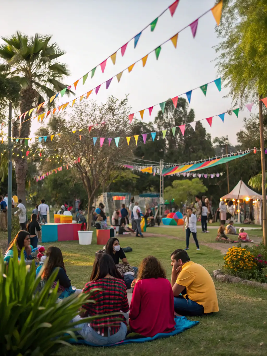 A photograph capturing a vibrant community event organized by LE CRI DU PAPIER, showcasing diverse participants enjoying cultural performances and activities, emphasizing the organization's role in fostering community engagement and cultural celebration.