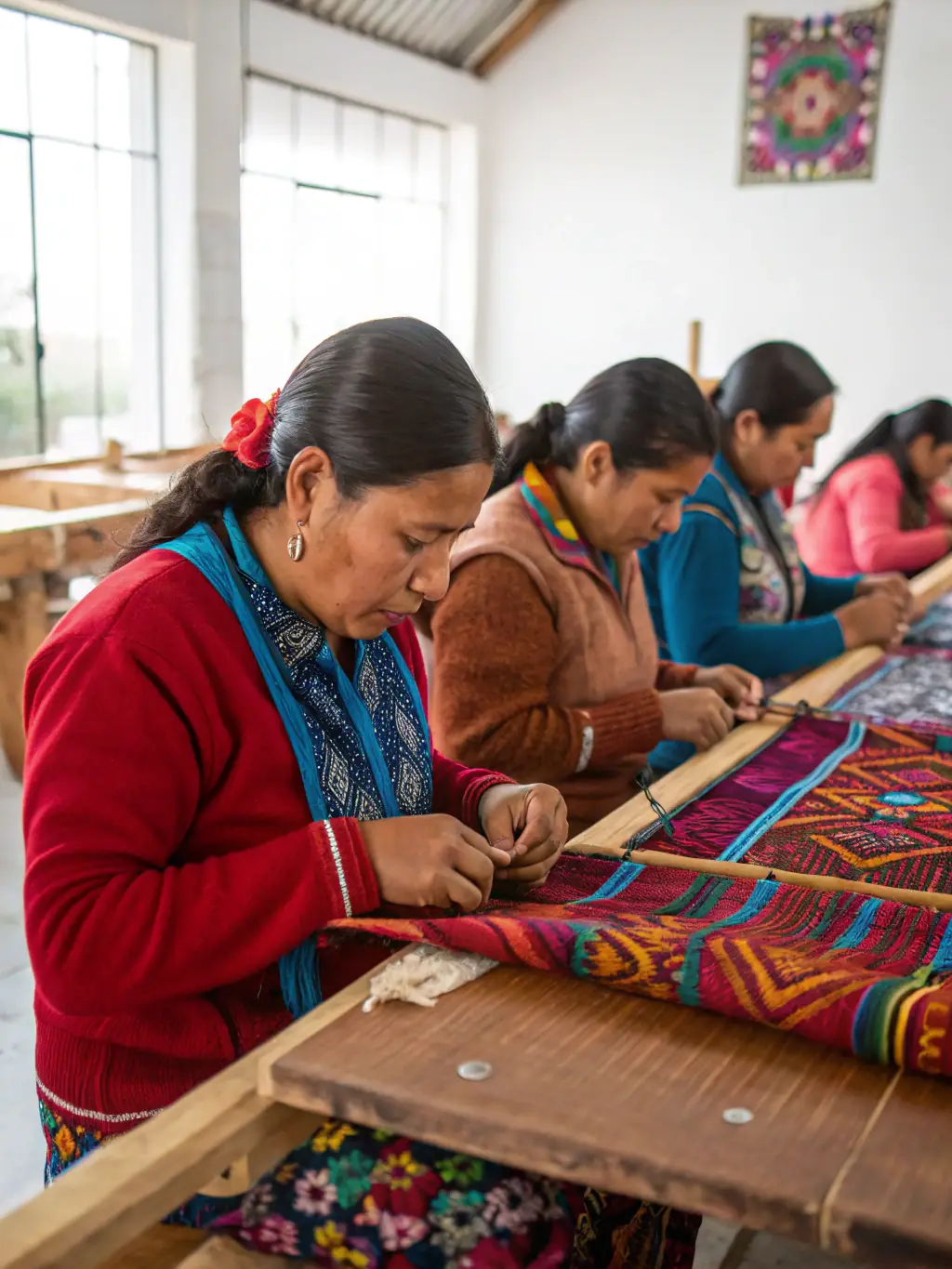 A photograph of a group of individuals attending a workshop focused on preserving local crafts, demonstrating the transmission of cultural knowledge and skills.